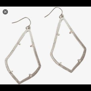 Kendra Scott Alexandra Silver Drop Earrings in White Mother-of-Pearl